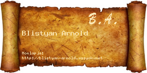 Blistyan Arnold névjegykártya